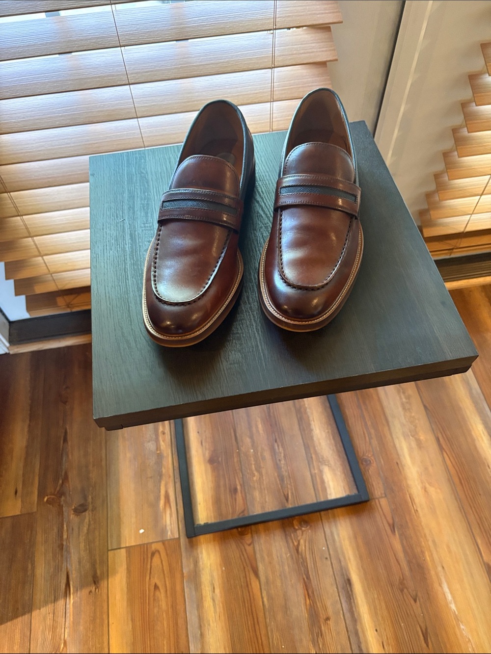 Kenneth Cole Men's Brown Leather Penny Loafers